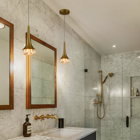 Modern Flower Crystal Pendant Light Fixture G9 Gold Pendant Light Kitchen Island